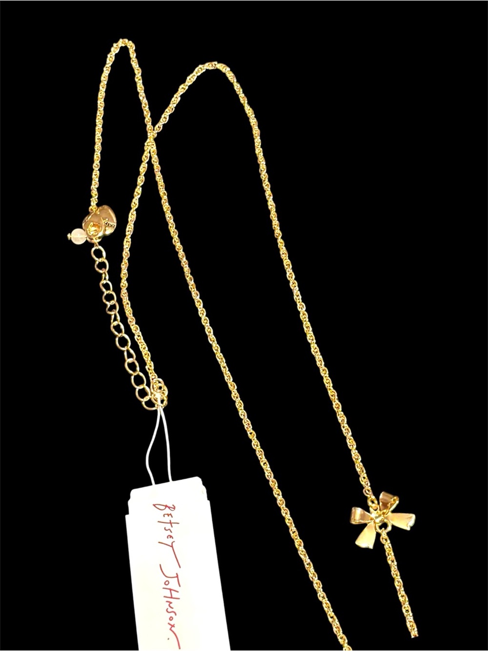 NWT•Betsey Johnson Yellow Enamel Pencil Pendant Long Necklace - Picture 2 of 7